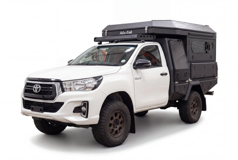 AluBlack Flatbed mit Stauboxen Toyota Hilux 2016+ Einzelkabine, Kit für Alu-Cab ModCAP

