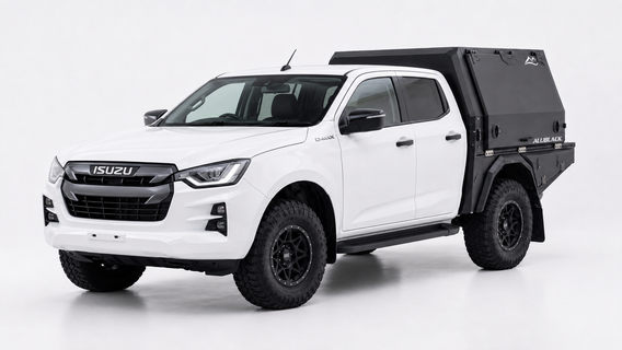 AluBlack Flatbed mit 3/4-Canopy für Isuzu D-Max 2023+ Doppelkabine