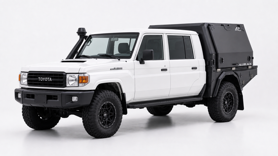 AluBlack Flatbed mit 3/4-Canopy für Toyota Land Cruiser 79 Doppelkabine