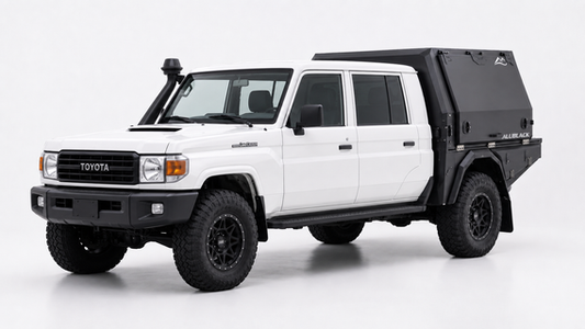 AluBlack Flatbed mit 3/4-Canopy für Toyota Land Cruiser 79 Doppelkabine