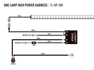 Preview: SINGLE-LAMP WIRING KIT (HIGH POWER, 12V)