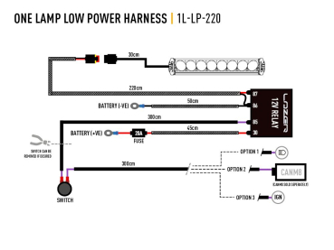 Preview: SINGLE-LAMP WIRING KIT (LOW POWER, 12V)