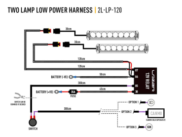 Preview: TWO-LAMP WIRING KIT (LOW POWER, 12V)