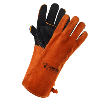 Black Forest Fox feuerfeste Grillhandschuhe 300 Arbeitshandschuhe Kaminofen Schweißer Grill Handschuhe aus Wildleder Orange