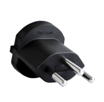 Fix Adapter Schuko (DE) auf CH Stecker schwarz 230V 3-polig