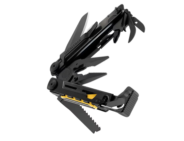 Preview: Multitool Leatherman Signal Body schwarz , Klingen schwarz, Zubehör gelb