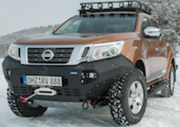 Rival Frontstossstange für Nissan Navara, 2015-, schwarz, mit zertifizierten Nebelscheinwerfer