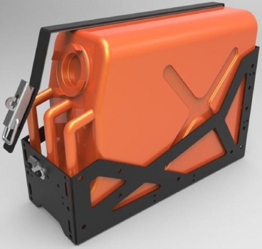 Preview: Alu-Cab Kanisterhalterung für die linke Fahrzeugseite, schwarz