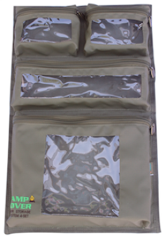 CAMP COVER STAUSYSTEM ORGANIZER VIER TASCHEN MIT SICHTFENSTER UND KLETTBEFESTIGUNG KHAKI
