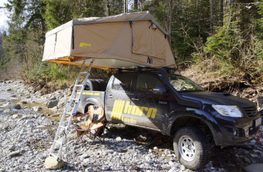 Dachzelt horntools Desert I 165cm sandfarben mit Vorzelt Offroad Reise Zelt atmungsaktiv & wüstentauglich