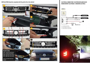 Preview: LAZER Lamps Kühlergrill-Montagesatz für VW Caddy inkl. 2x Linear-6 Standard (2015+)