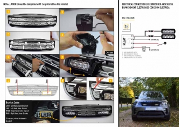 Preview: LAZER Lamps Kühlergrill-Montagesatz für Land Rover Discovery 5 inkl. 2x ST-4 Evolution