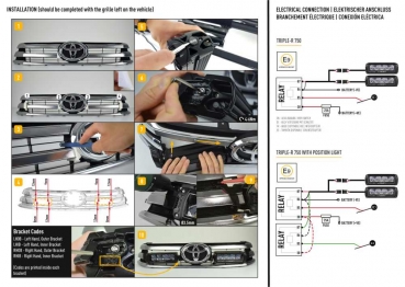 Preview: LAZER Lamps Kühlergrill-Montagesatz für Toyota Hilux inkl. 2x Triple-R 750 Standard (2017+)