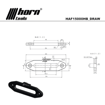 Seilwinden Seilfenster Alu schwarz für Kunststoffseil horntools Edition