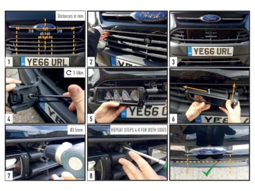 Preview: LAZER LAMPS KÜHLERGRILL-KIT FORD TRANSIT CUSTOM (2012-2017) INKL. 2X TRIPLE-R 750 G2 ELITE