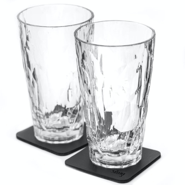Silwy Magnet-Kunststoffgläser 2er-Set Longdrink clear