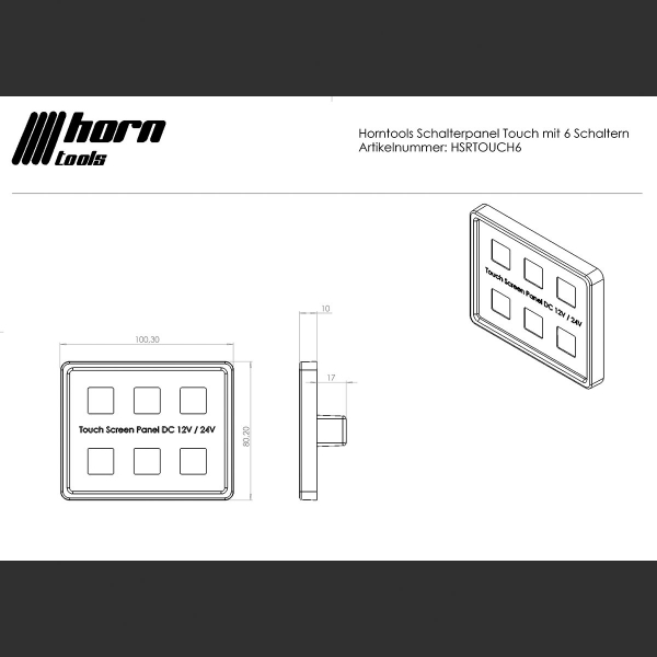Schalterpanel Touch mit 6 Schaltern