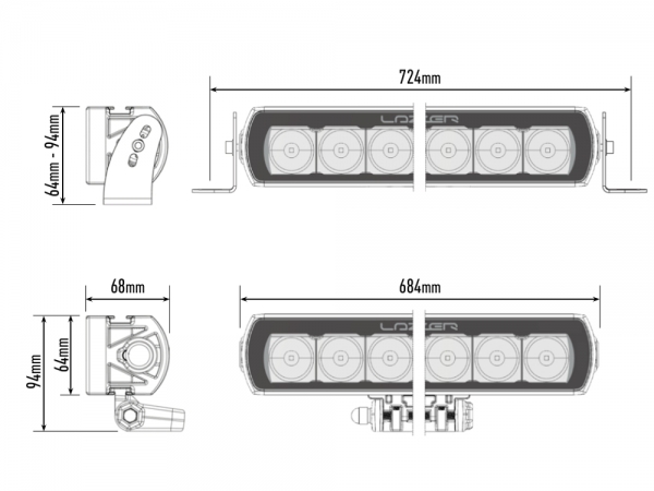 LAZER Lamps LED-Scheinwerfer T-16 Evolution