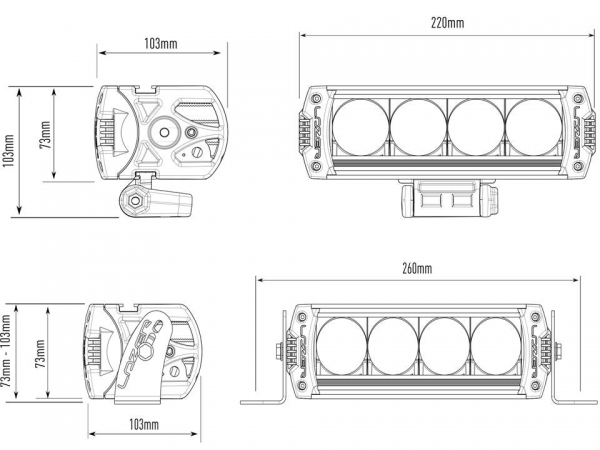 LAZER Lamps LED-Scheinwerfer Triple-R 750